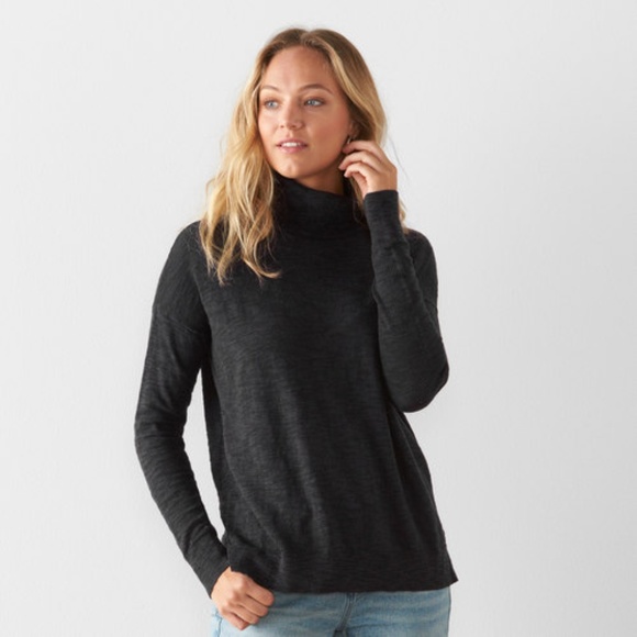 Sonoma Sweaters - NWT Sonoma Black Boxy Sweater Turtleneck Black